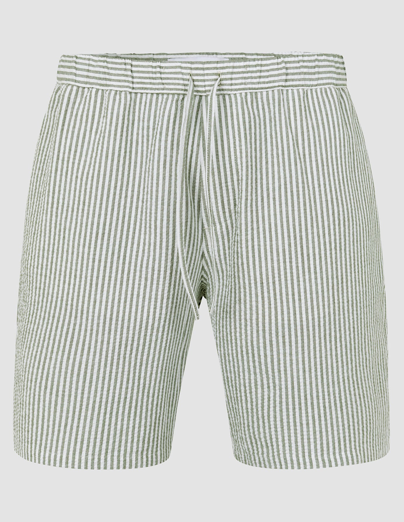 Seersucker Shorts Green Stripes