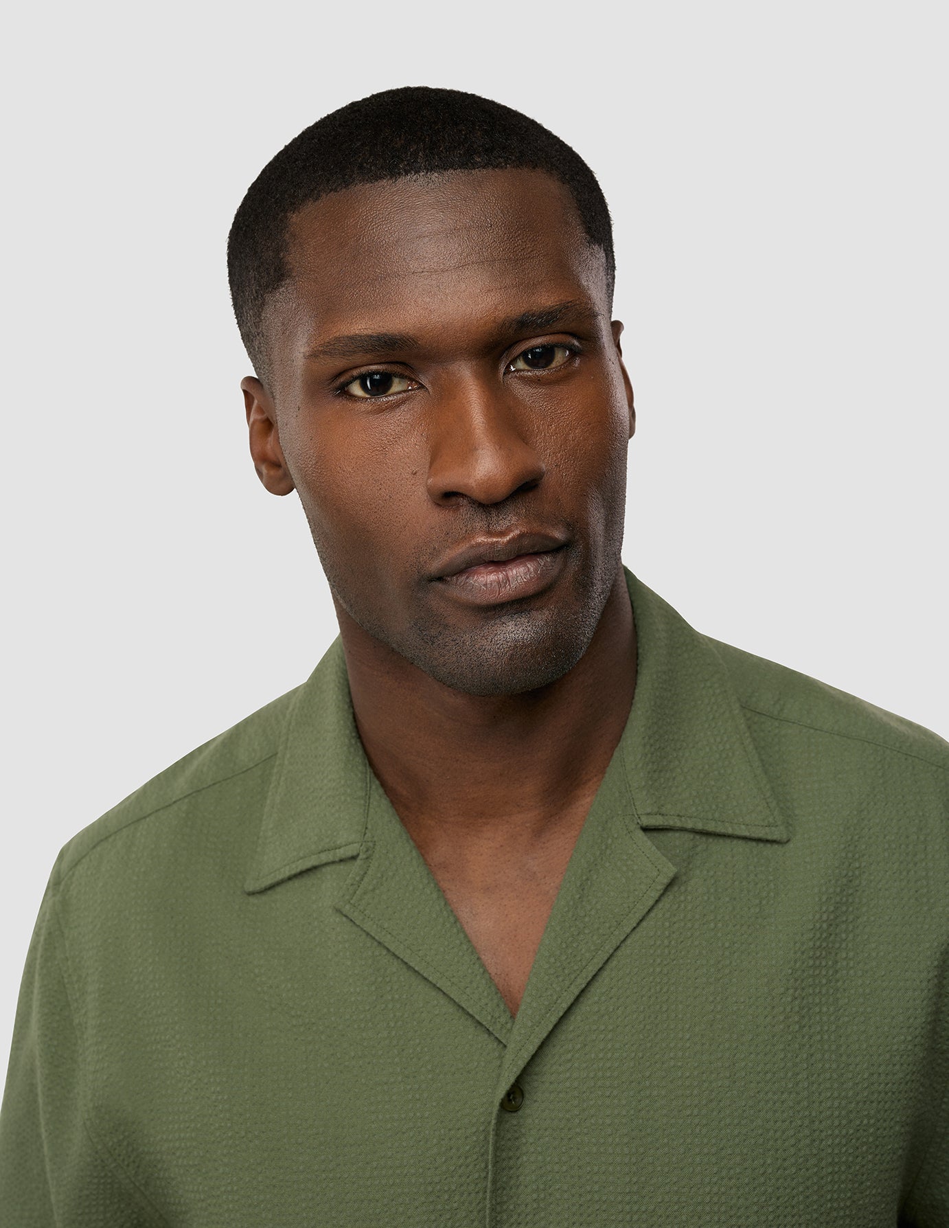 Seersucker Short Sleeve Shirt Clover Green