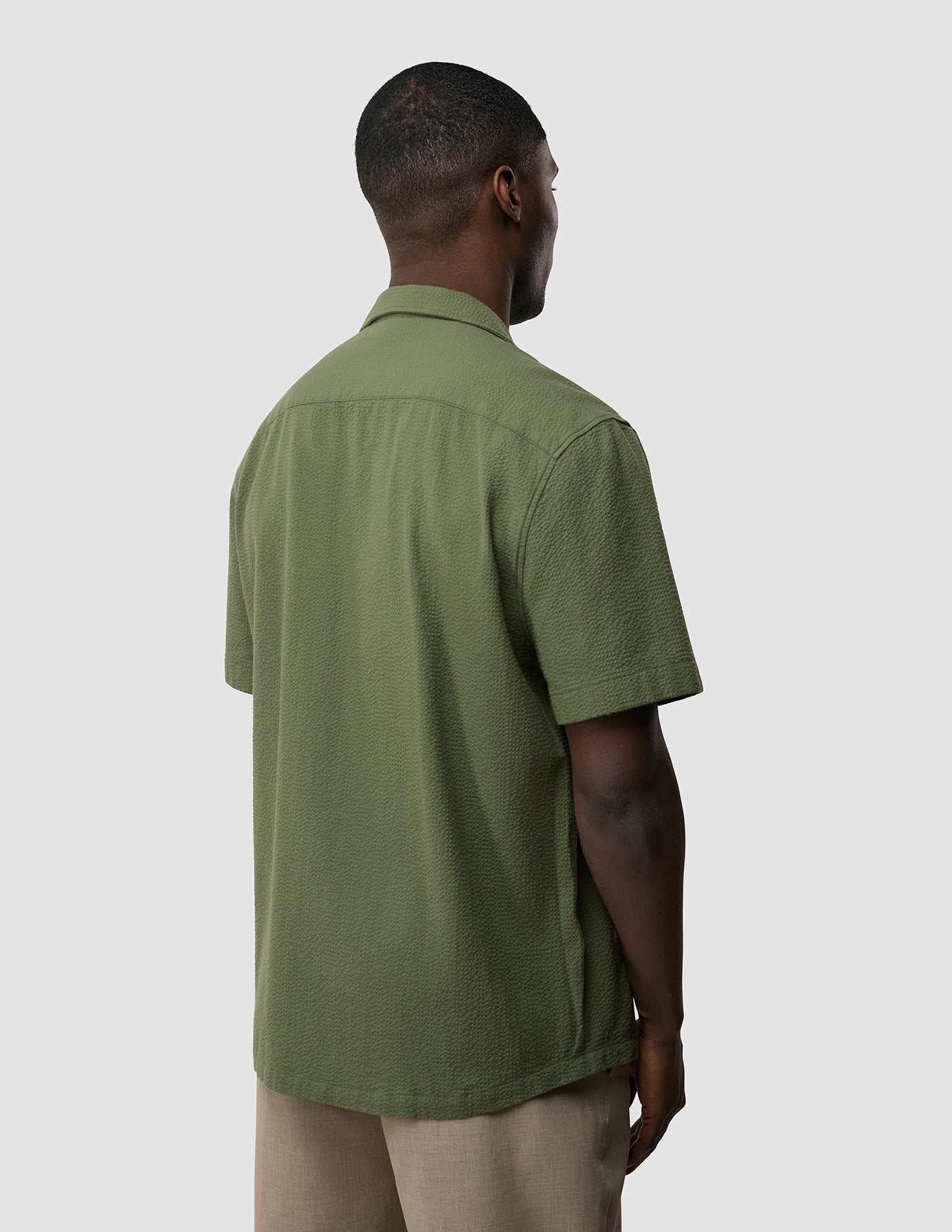 Seersucker Short Sleeve Shirt Clover Green