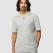 Seersucker Short Sleeve Shirt Green Stripes