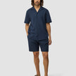 Seersucker Short Sleeve Shirt Dark Navy