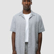 Seersucker Short Sleeve Shirt Navy Stripes