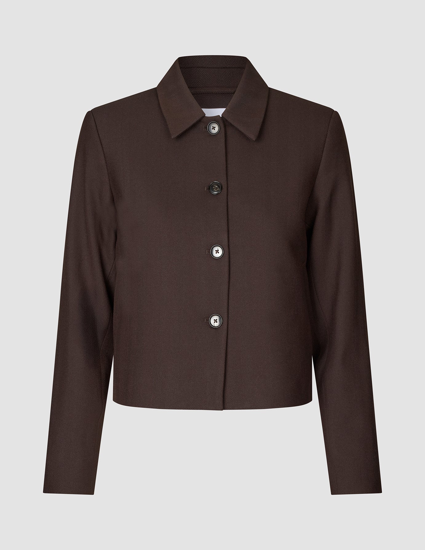 Women's Serene Short Jacket Chocolate Herringbone