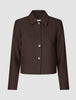 Serene Set Chocolate Herringbone Short Jacket Pants