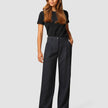 Serene Pants Wide Black Night Pinstripe