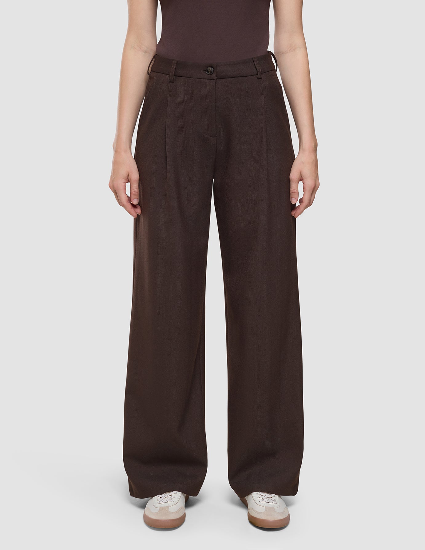 Women's Serene Pants Wide Chocolate Herringbone