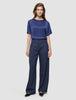 Women's Essential Pants Wide Navy Pinstripe