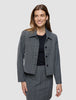 Serene Set Grey Herringbone Short Jacket Short Skirt