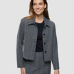 Serene Set Grey Herringbone Short Jacket Short Skirt
