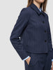 Women's Serene Short Jacket Marine Pinstripe