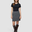 Serene Set Grey Herringbone Short Jacket Short Skirt