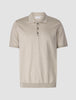 Silk / Cotton Short Sleeve Polo Light Grey