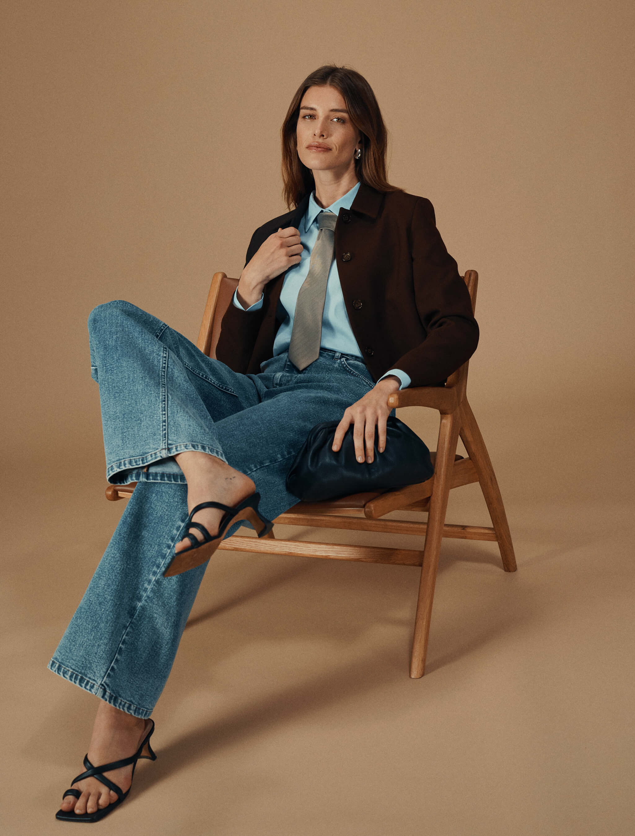 Women's Serene Short Jacket Chocolate Herringbone