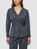 Women's Skye Belted Overshirt Charcoal Melange