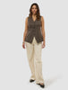 Women's Skye Long Vest Dark Chestnut Melange