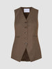 Women's Skye Long Vest Dark Chestnut Melange