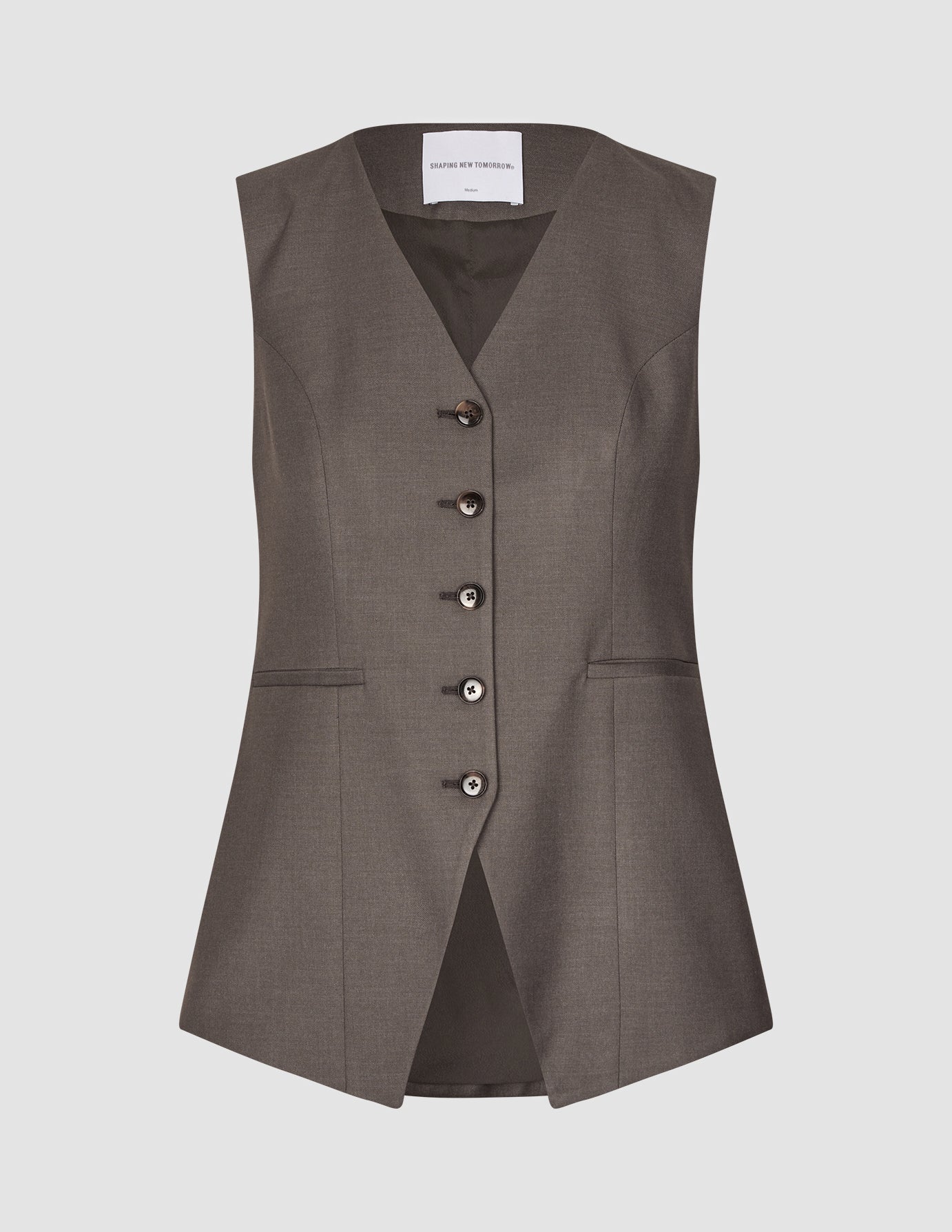 Women's Skye Long Vest Dark Chestnut Melange