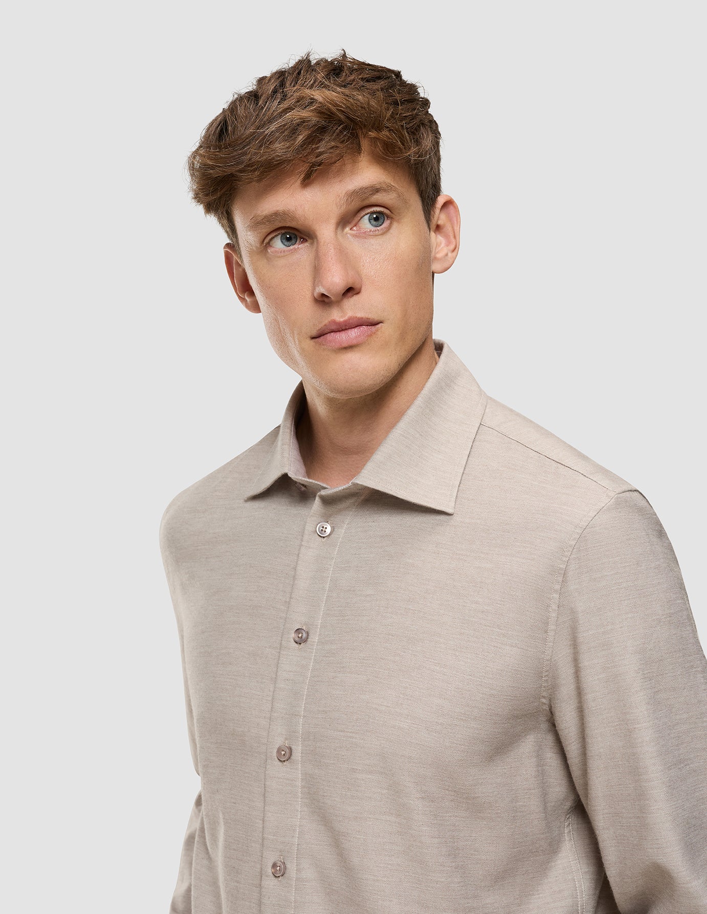 Soft Flannel Shirt Beige