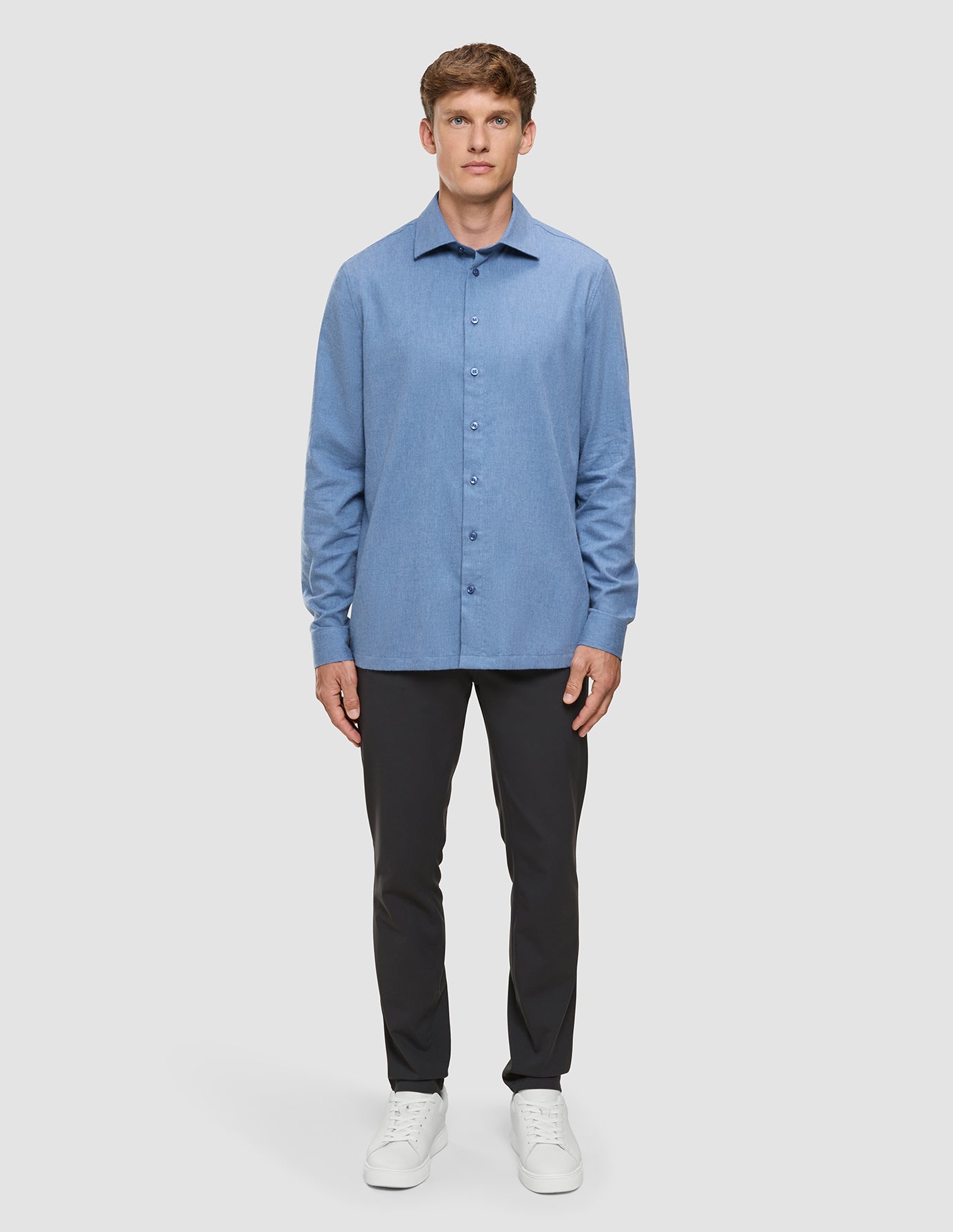 Soft Flannel Shirt Dusky Blue