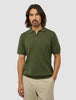 Textured Knitted Short Sleeve Polo Urban Green