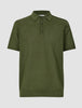Textured Knitted Short Sleeve Polo Urban Green