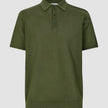Textured Knitted Short Sleeve Polo Urban Green