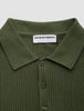 Textured Knitted Short Sleeve Polo Urban Green