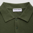 Textured Knitted Short Sleeve Polo Urban Green