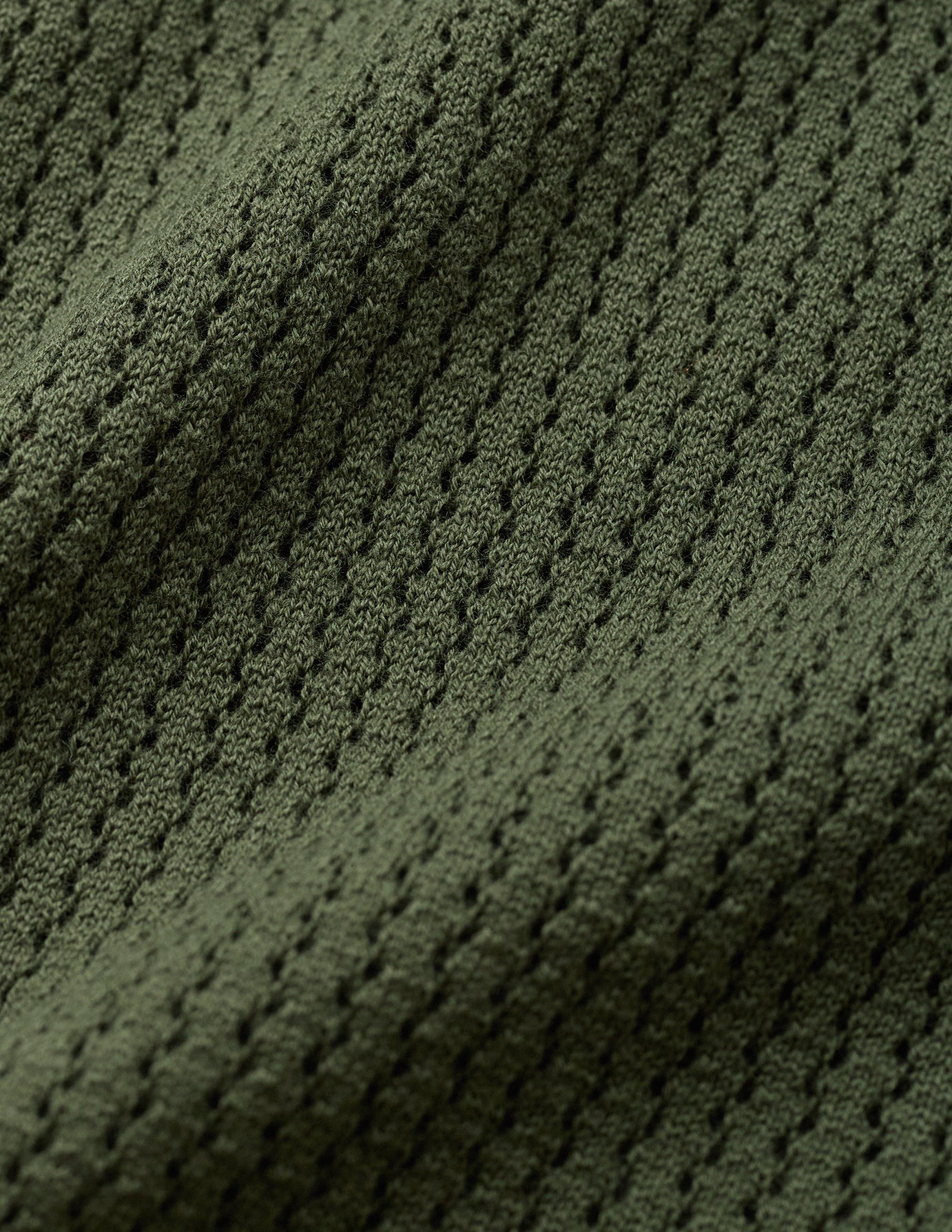 Textured Knitted Short Sleeve Polo Urban Green