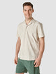 Tech Linen Bowling Short Sleeve Shirt Sandshell Stripe