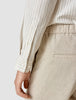 Tech Linen Casual Shirt Tan Pinstripe