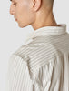 Tech Linen Casual Shirt Tan Pinstripe