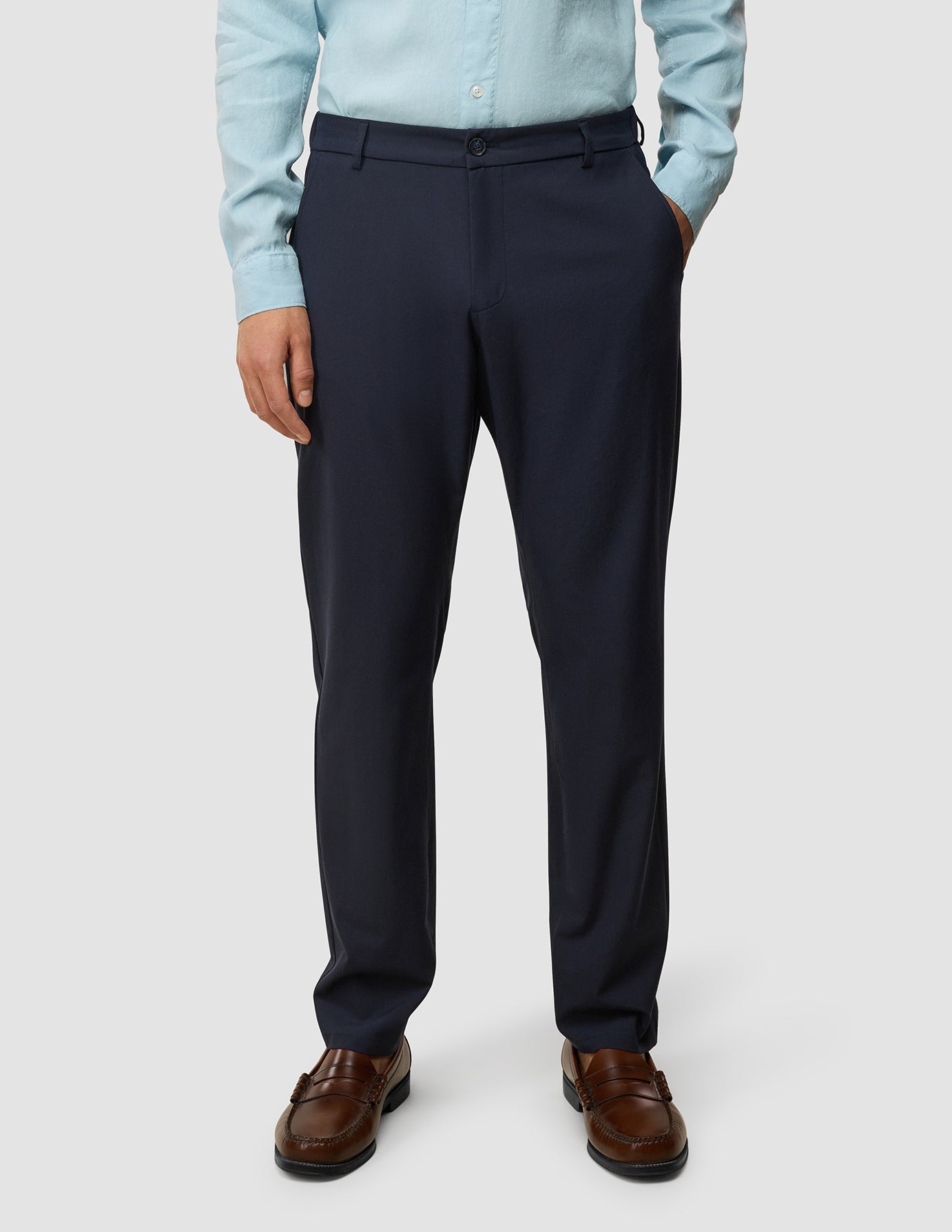 Tech Linen Elastic Pants Midnight Blue