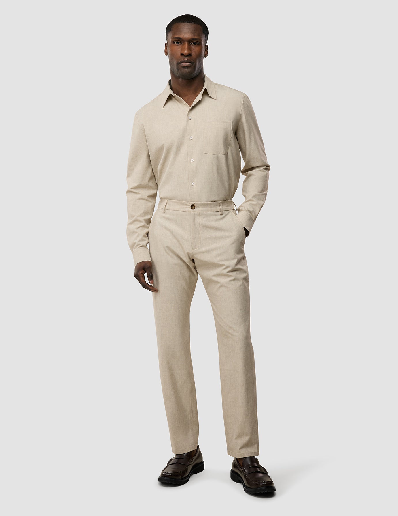 Tech Linen Elastic Pants Sandshell