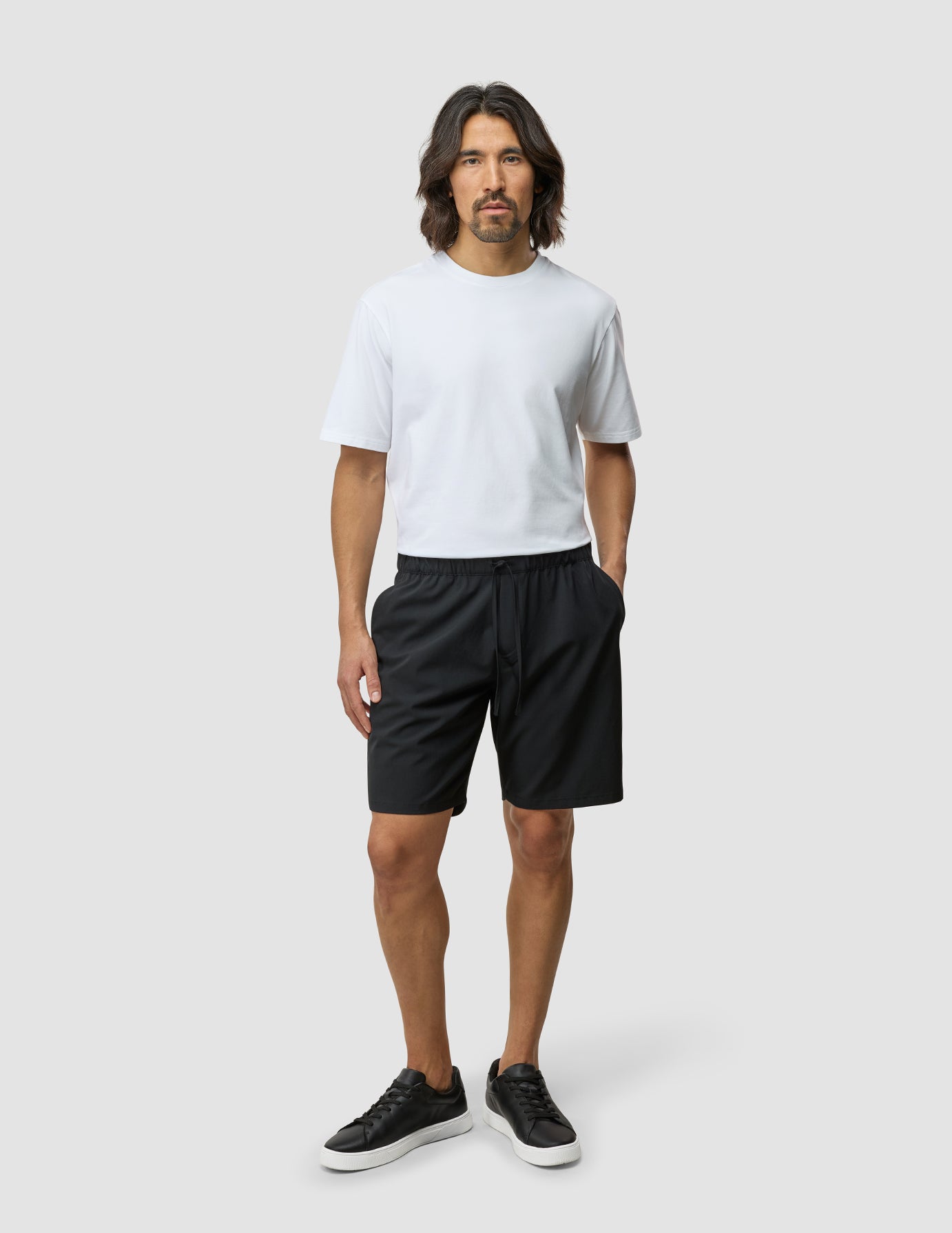 Tech Linen Elastic Shorts Black