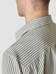 Tech Linen Casual Shirt Green Stripe