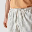 Tech Linen Elastic Shorts Navy Pinstripe