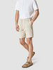 Tech Linen Elastic Shorts Sandshell Stripe