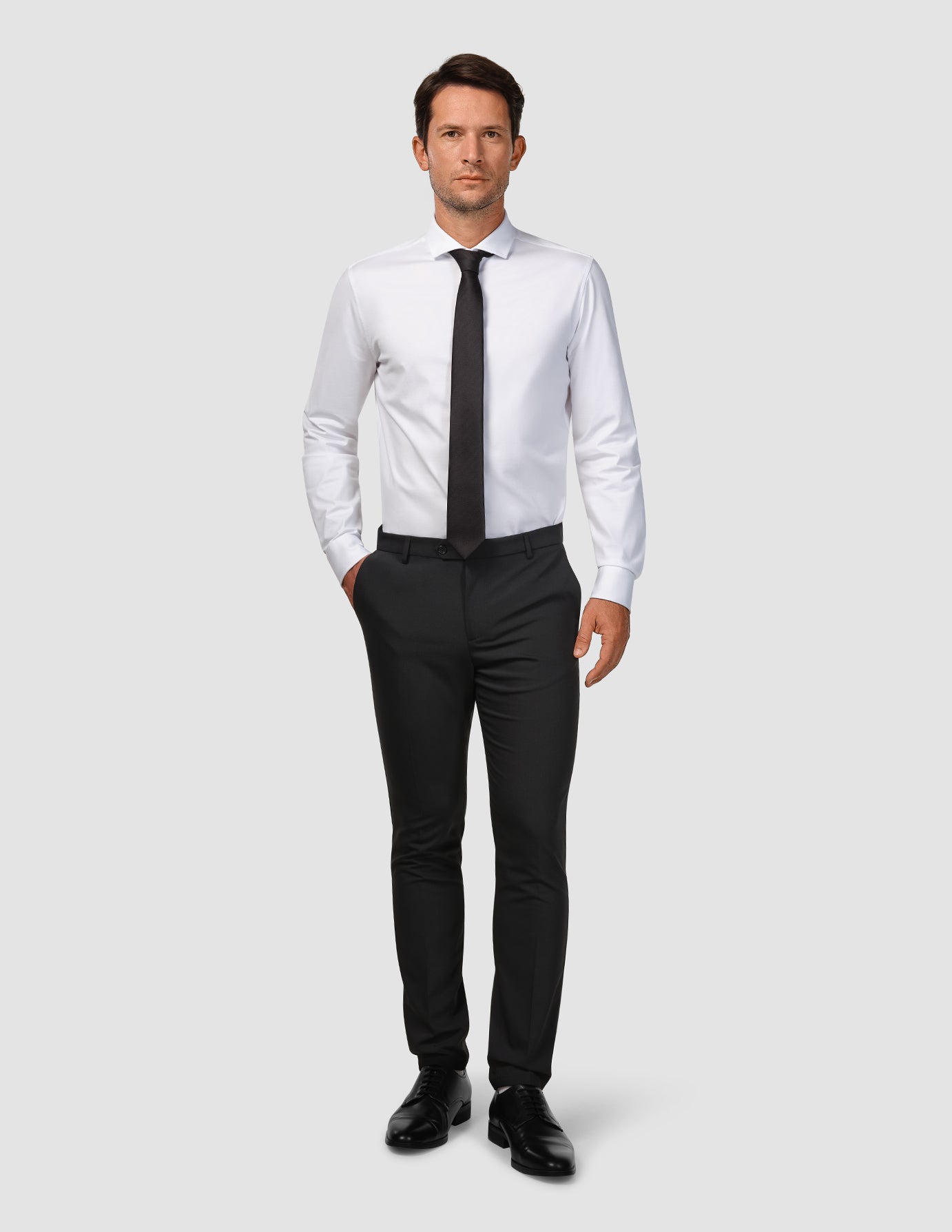 Tech Wool Suit Pants Slim Black