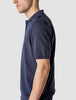 Textured Knitted Short Sleeve Polo Shirt Navy