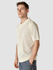 Textured Knitted Short Sleeve Polo Shirt Buttercream