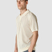 Textured Knitted Short Sleeve Polo Shirt Buttercream