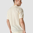 Textured Knitted Short Sleeve Polo Shirt Buttercream