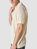 Textured Knitted Short Sleeve Polo Shirt Buttercream