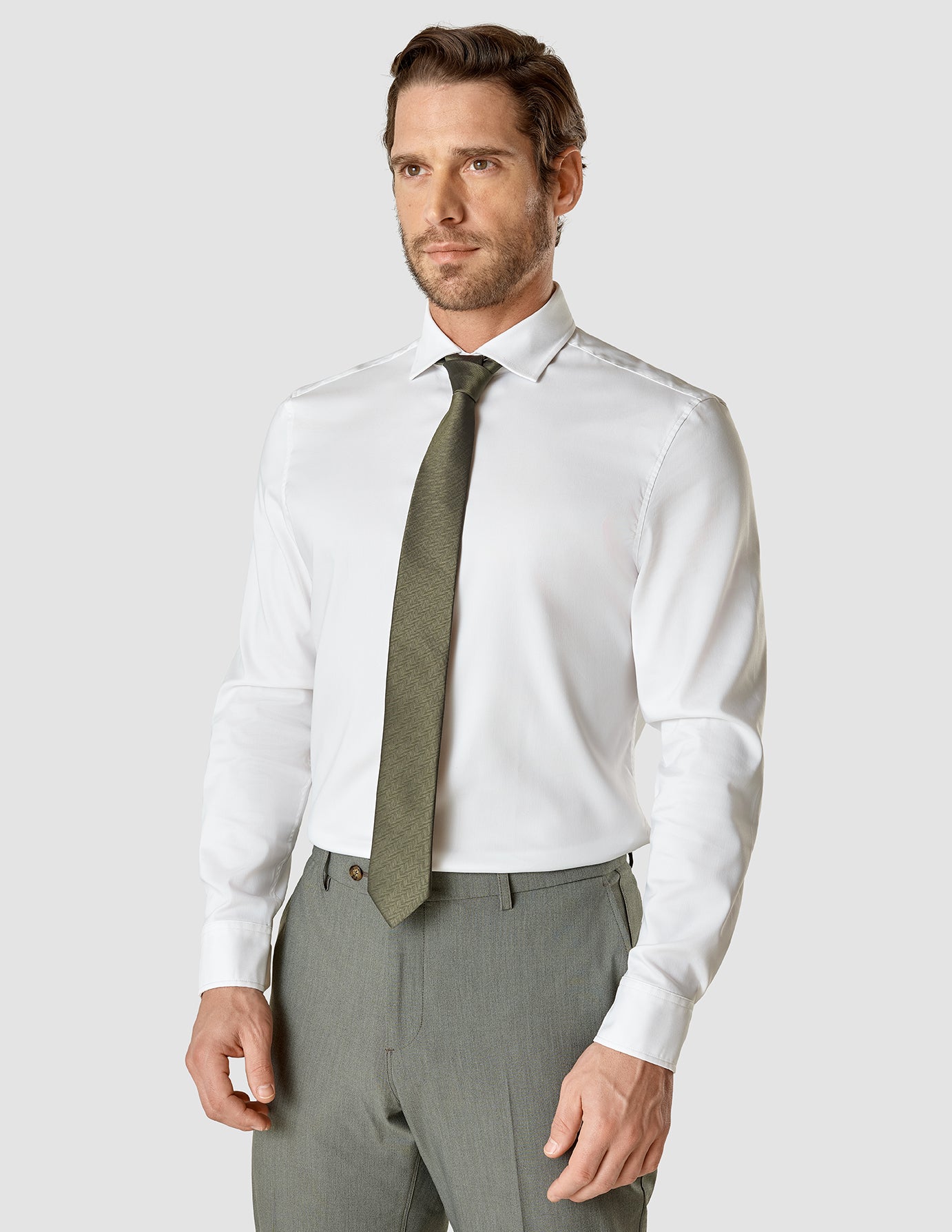 Tie Herringbone Remote Green