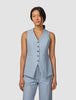 Essential Long Vest Sky Blue Melange