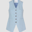 Essential Long Vest Sky Blue Melange