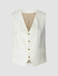 Linen Vest Off White