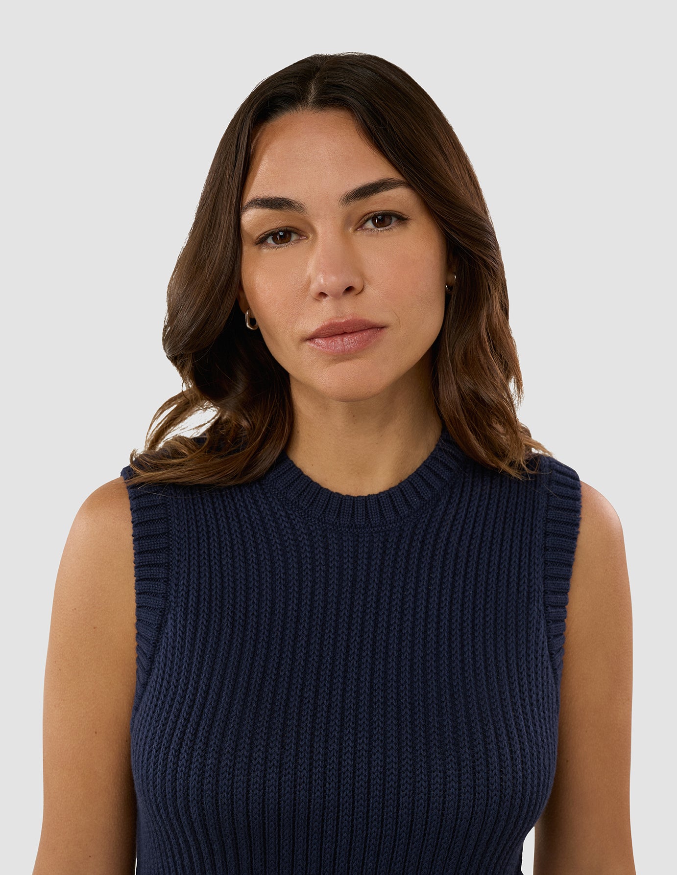 Women's Structured Knit Top Navy