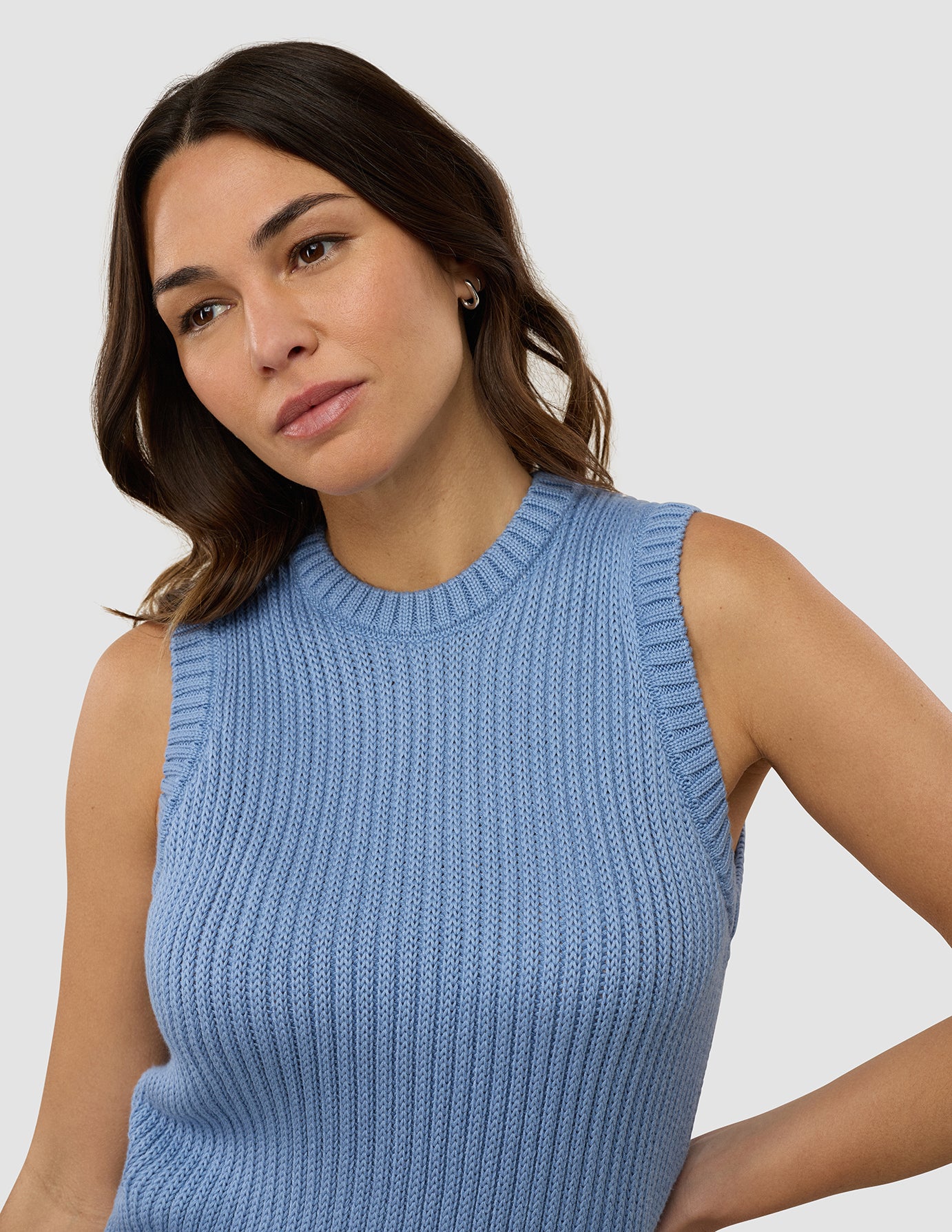 Women's Structured Knit Top Serenity Blue